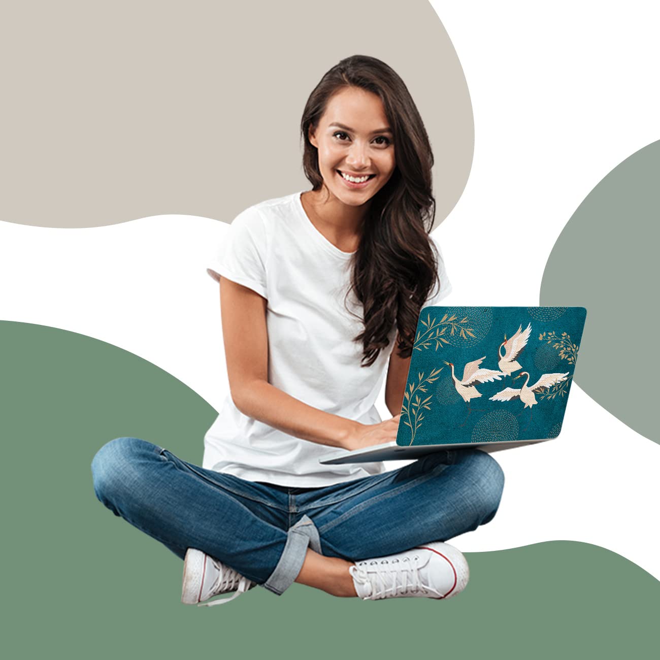 Kotart Self Adhesive Vinyl Laptop Decals / Skins for All Laptops Upto 15.6 inch - Nature Inspired Graphic Printed Laptop Skin / Sticker for HP Apple Acer Asus Dell LG Lenovo and All Laptops-Kotart