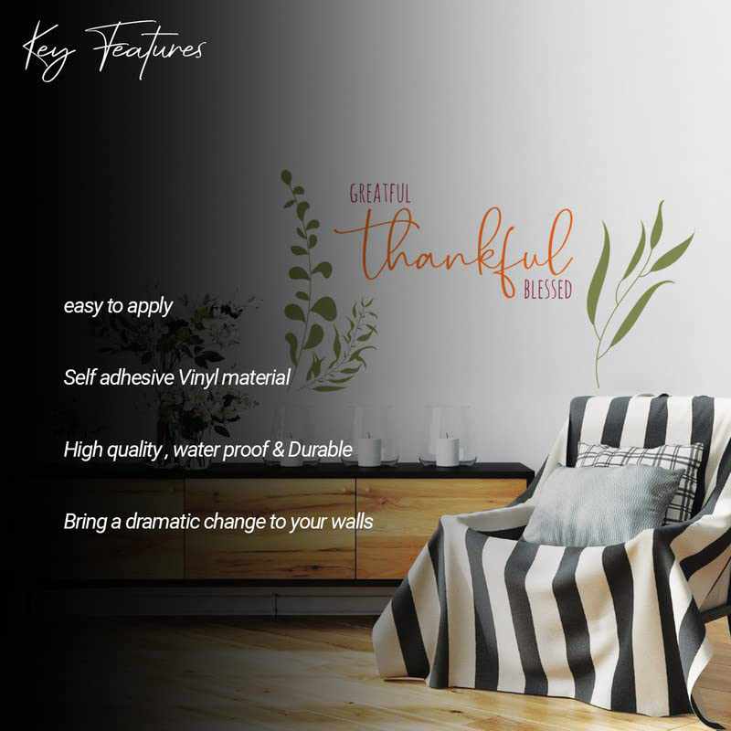 Leaf and Quotes Printed Vinyl Wall Decals / Stickers-Kotart