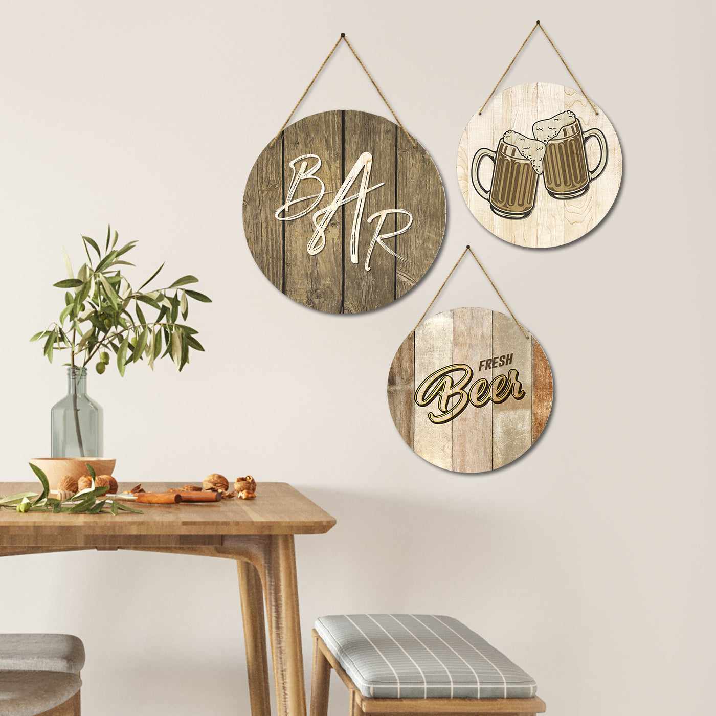 MDF Hangings for Kitchen Wall - MDF Wood Kitchen Signs for Wall Decor-Kotart