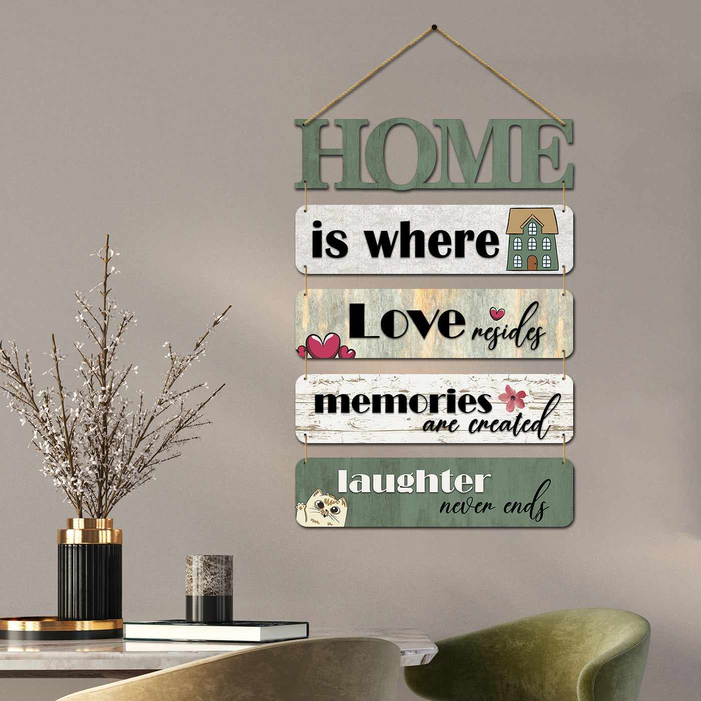 MDF Wood Wall Hangings for Home Living Room Bedroom Wall Decor-Kotart