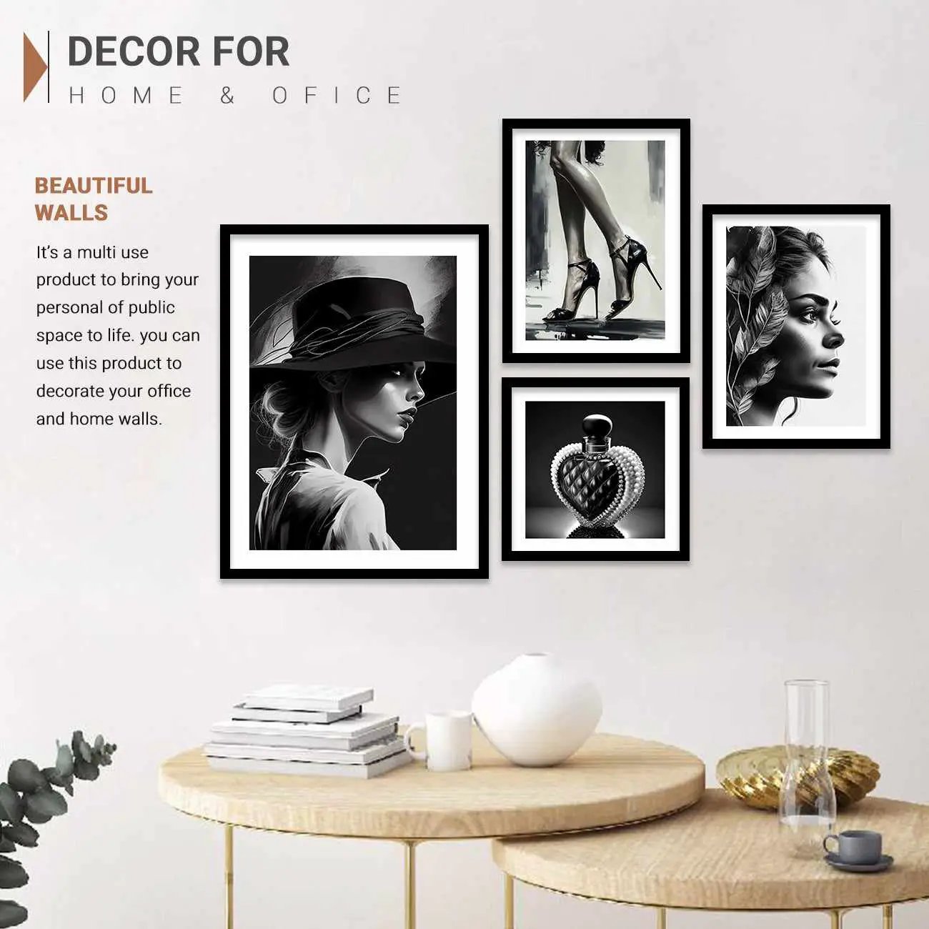 Modern Art Gallery Wall Posters with Frame - Fashion Framed Posters-Kotart