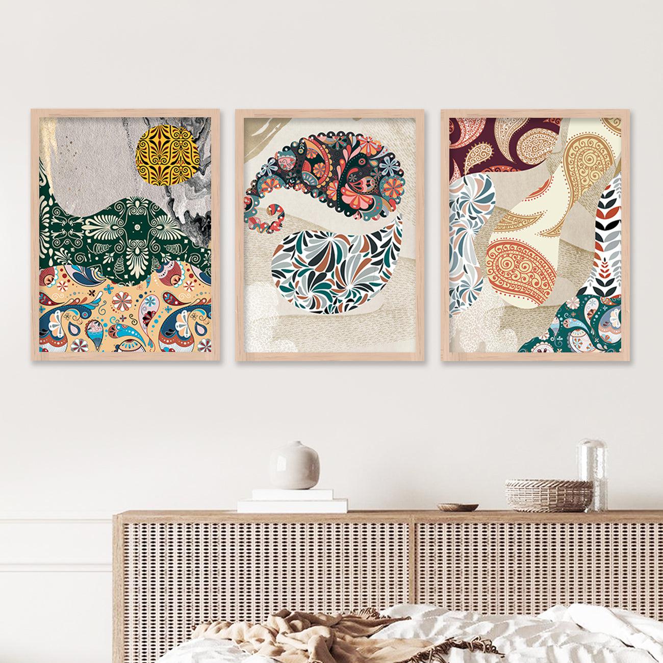 Modern Art Prints with Frame Combo, Set of 3-Kotart