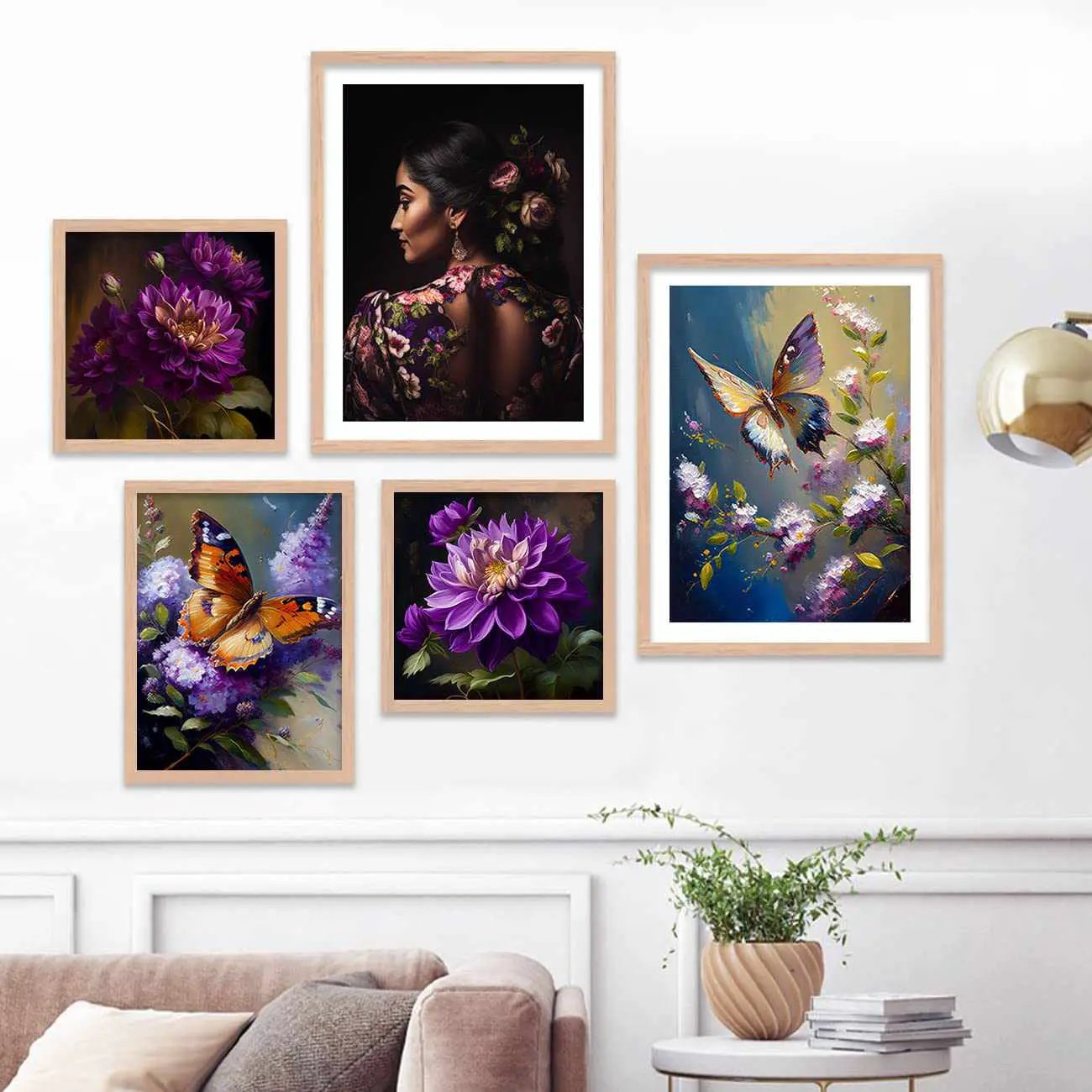 Modern Wall Art Framed Painting - Set of 5-Kotart