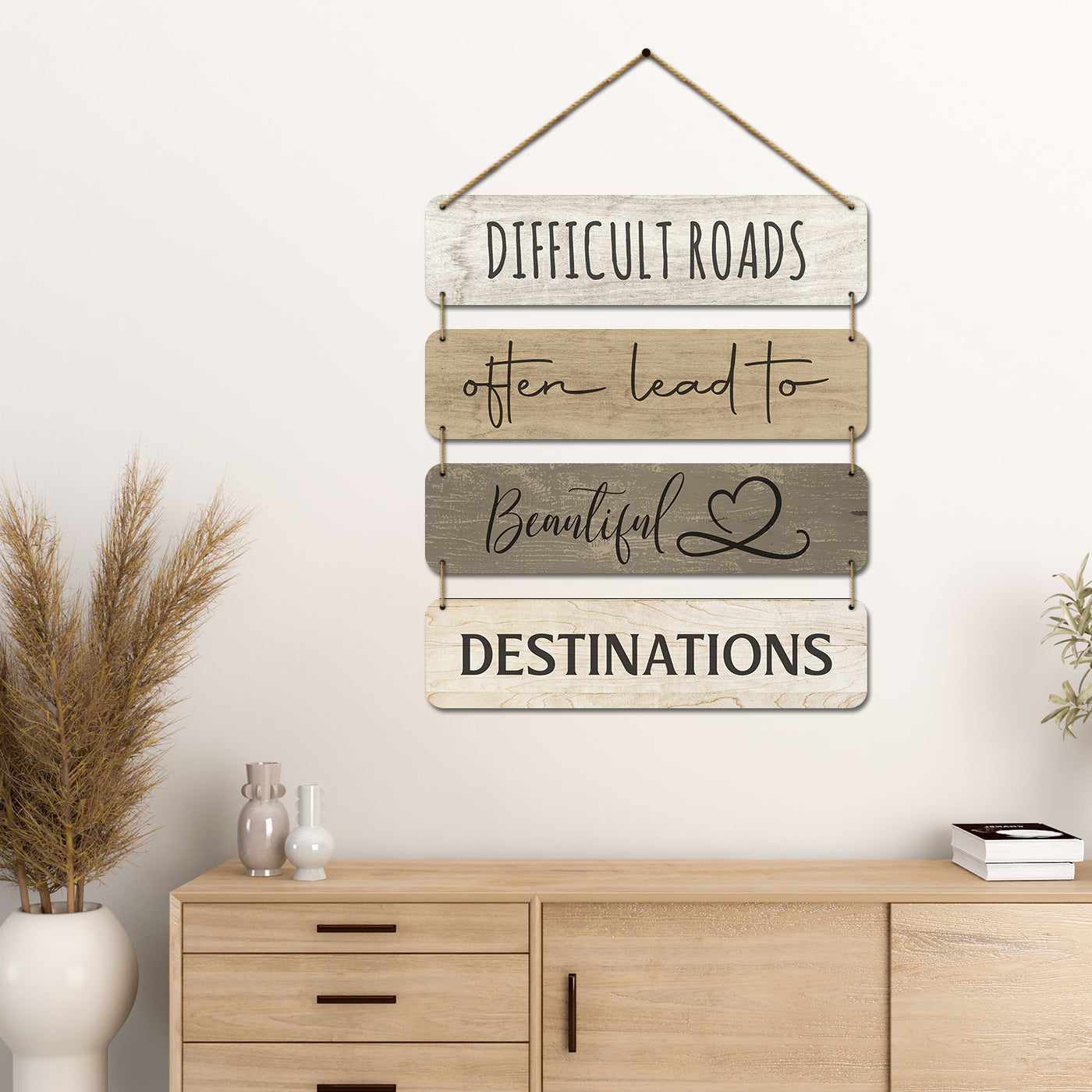 Motivational Quotes MDF Wood Wall Hanging for Entryway Living Room Kids Room Bedroom Wall Decor-Kotart