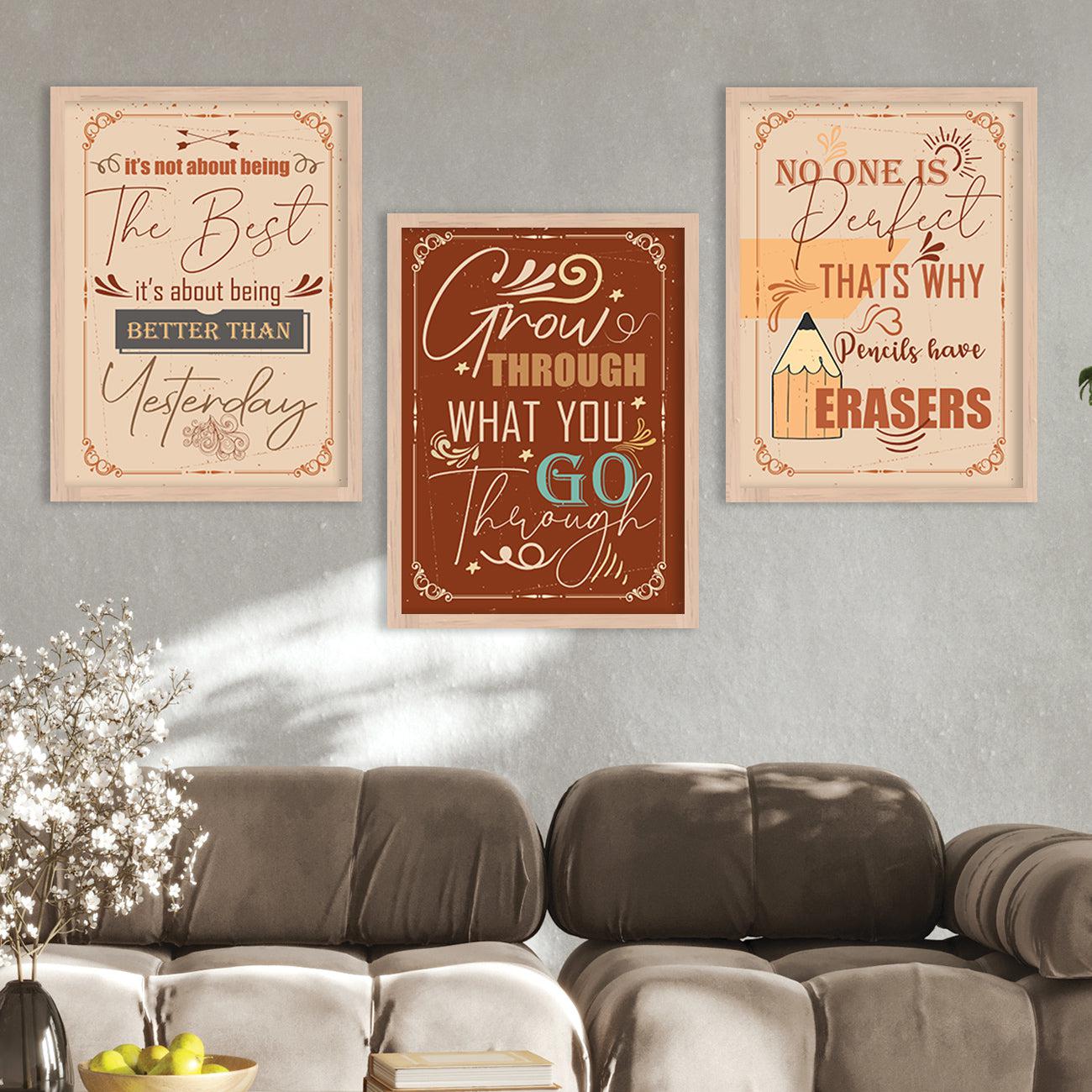 Motivational Wall Posters Set with Frame-Kotart