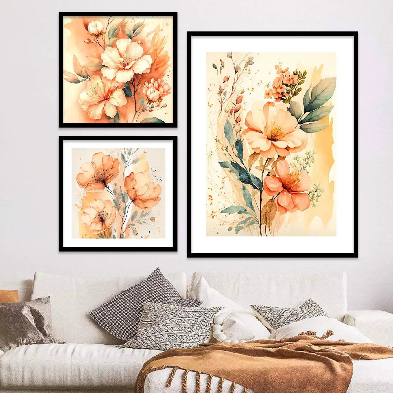 Nature-Inspired Modern Art Prints for Living Room Wall Decor - Floral ...