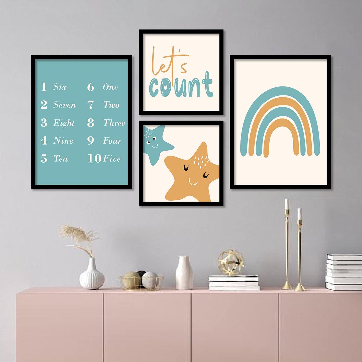 Playful Wall Art for Children - Set of 4-Kotart