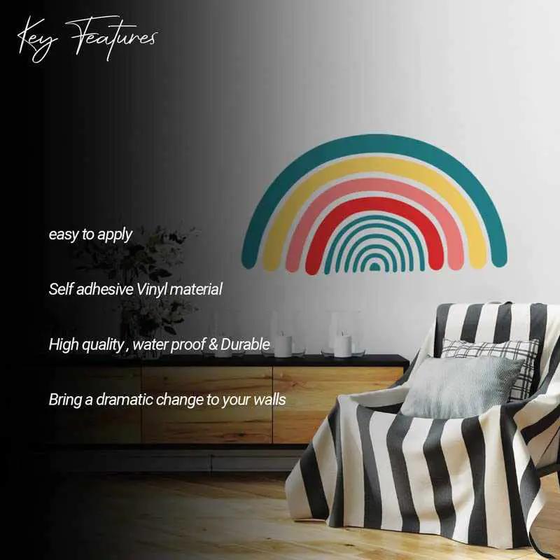 Rainbow Printed Wall Stickers for Kids Room Entryway Living Room and Home Decor-Kotart