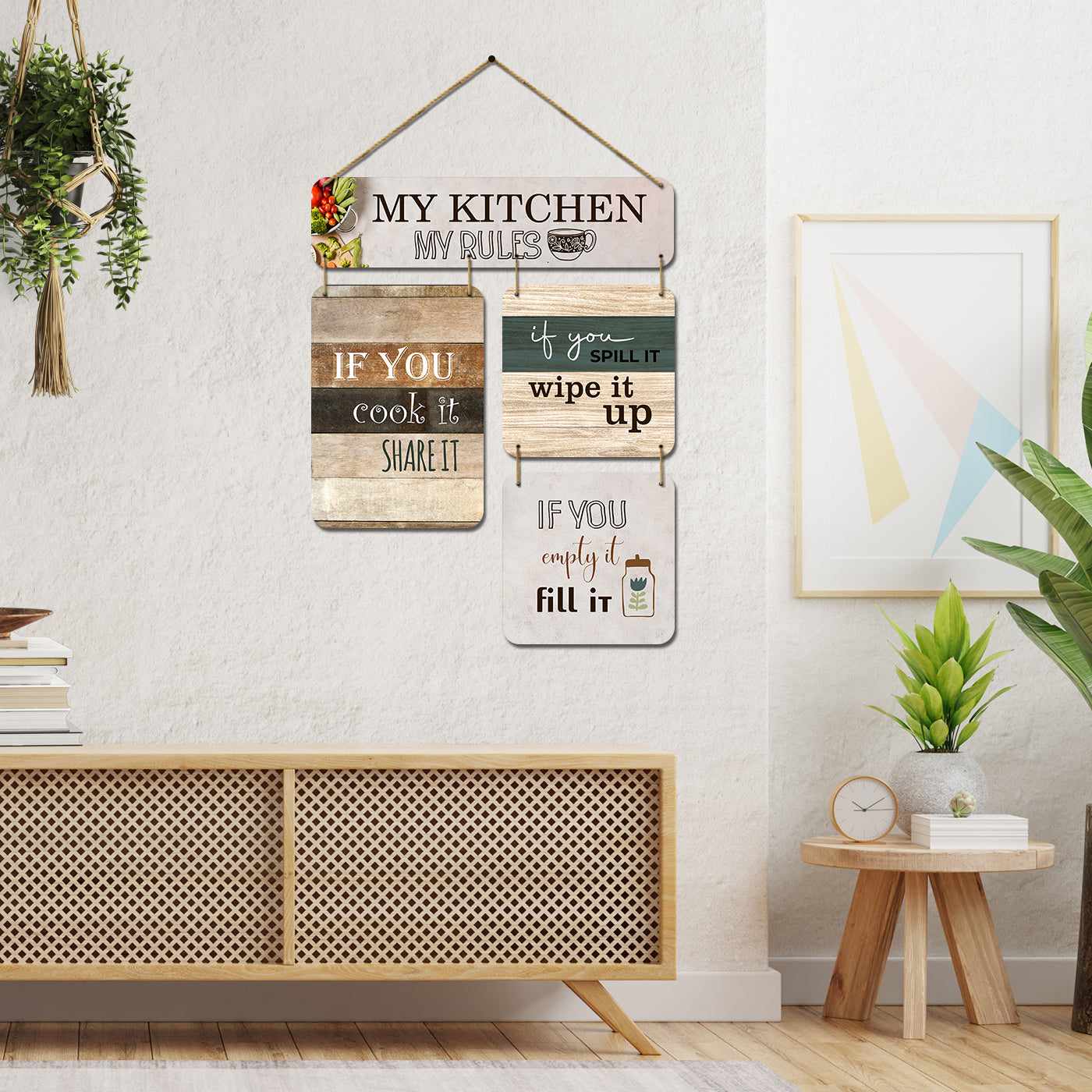 Retro Kitchen MDF Wood Wall Art for Vintage Charm - Kitchen Wall Hangings-Kotart