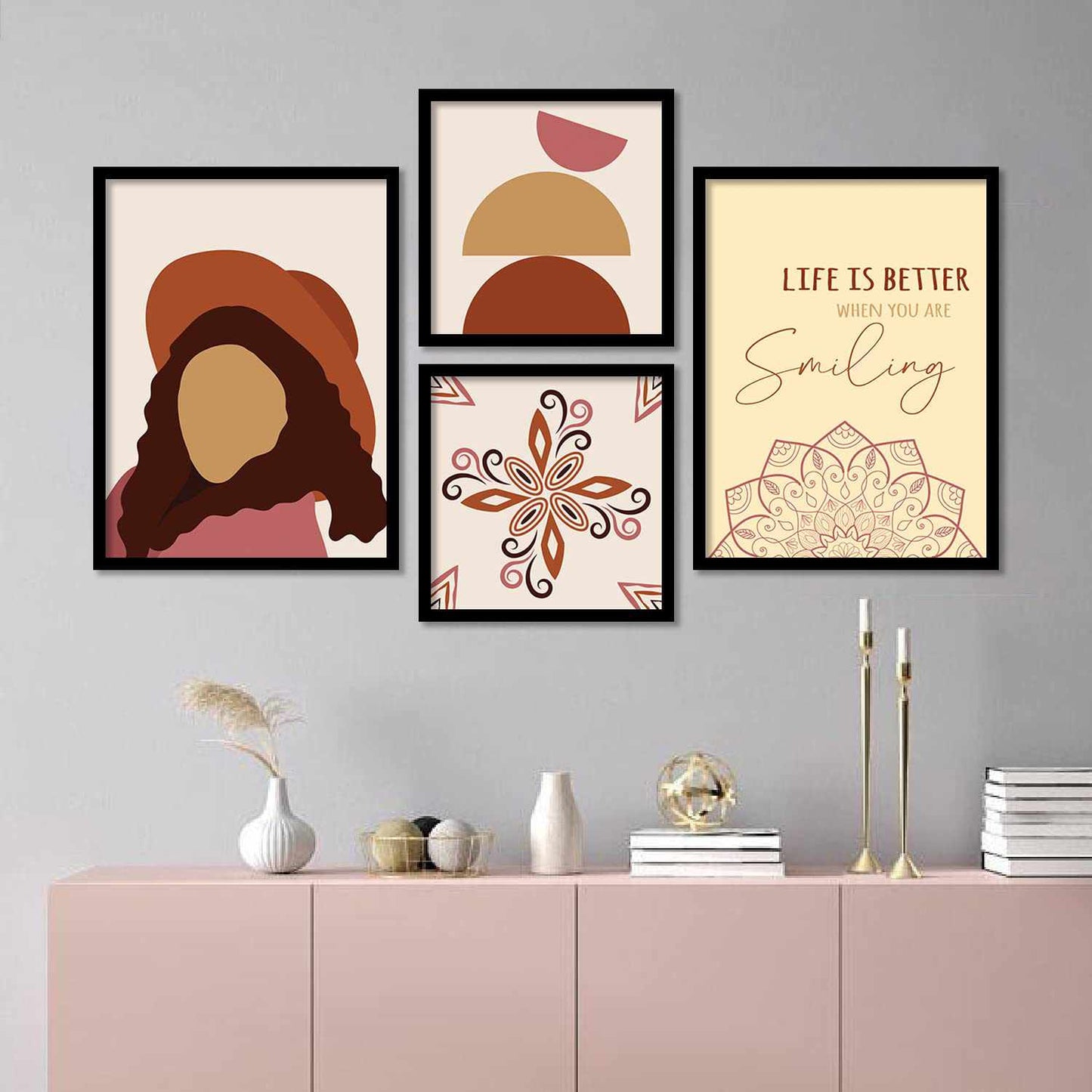 Simple yet elegant: Minimal Art Prints with Frame for Wall Decor-Kotart