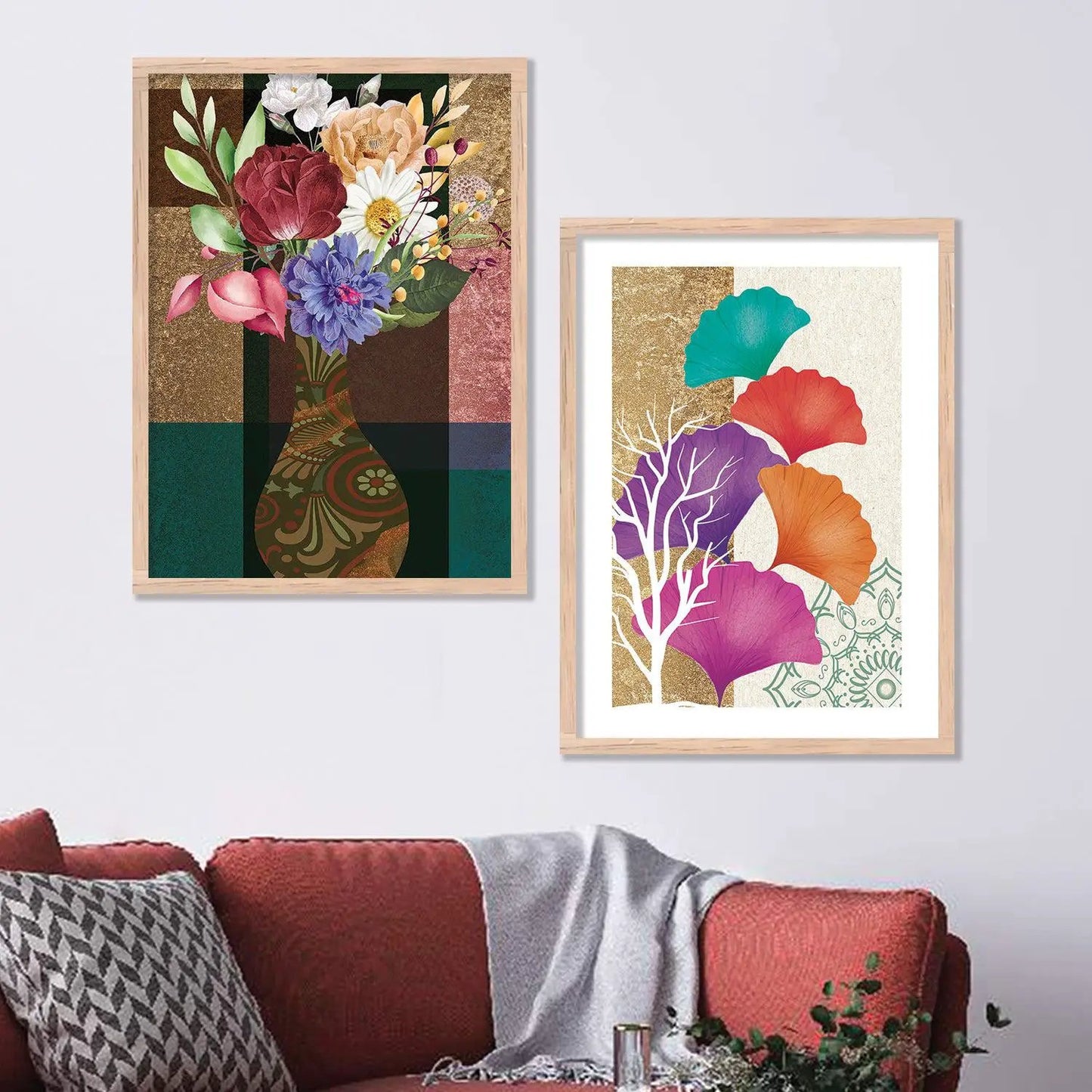 Vibrant Floral Theme Framed Wall Posters / Paintings for Home Decor : Modern Art-Kotart
