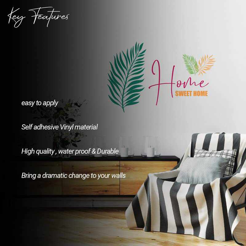 Vibrant Leaf Printed Peel and Stick Wall Decals-Kotart