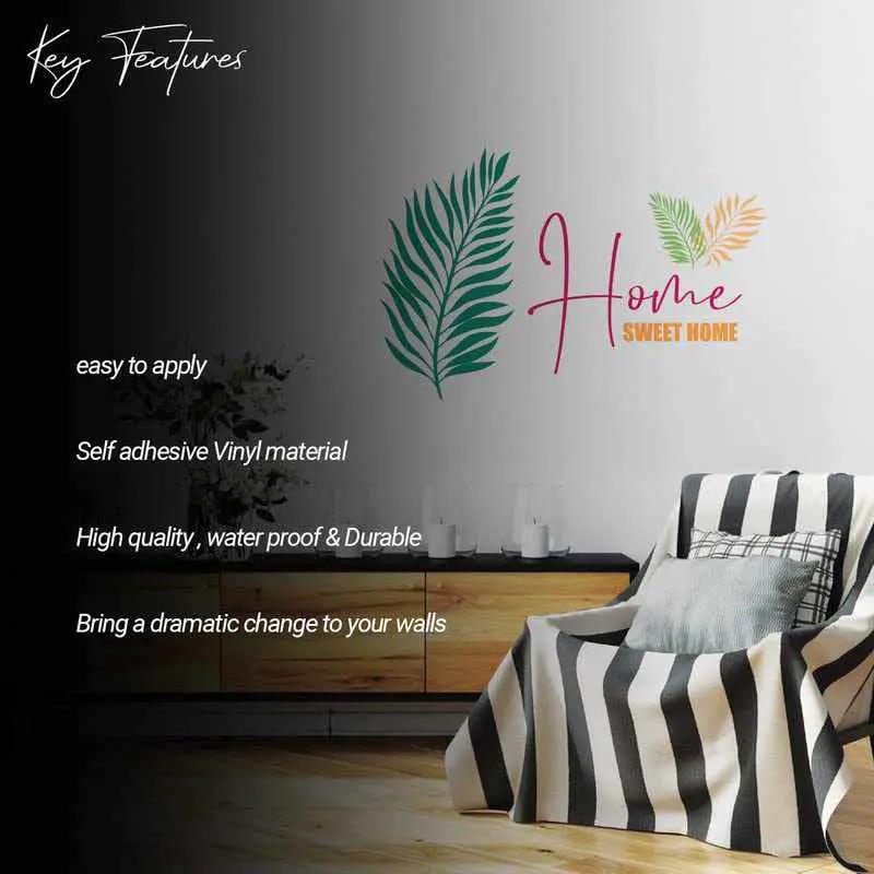Vibrant Leaf Printed Peel and Stick Wall Decals by Kotart store
