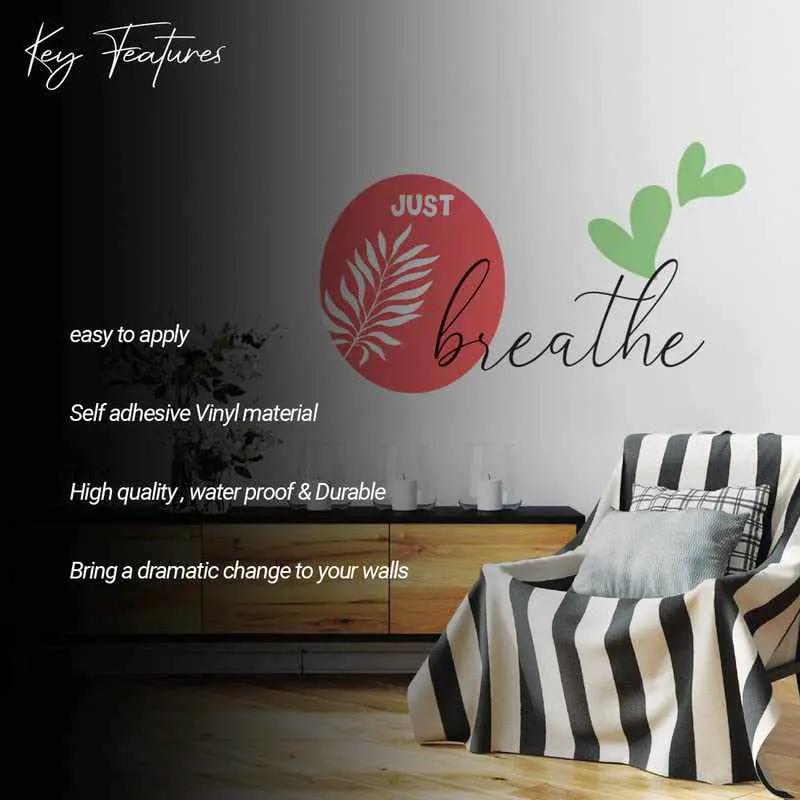 Vibrant Leaf and Quotes Printed Wall Stickers by Kotart store