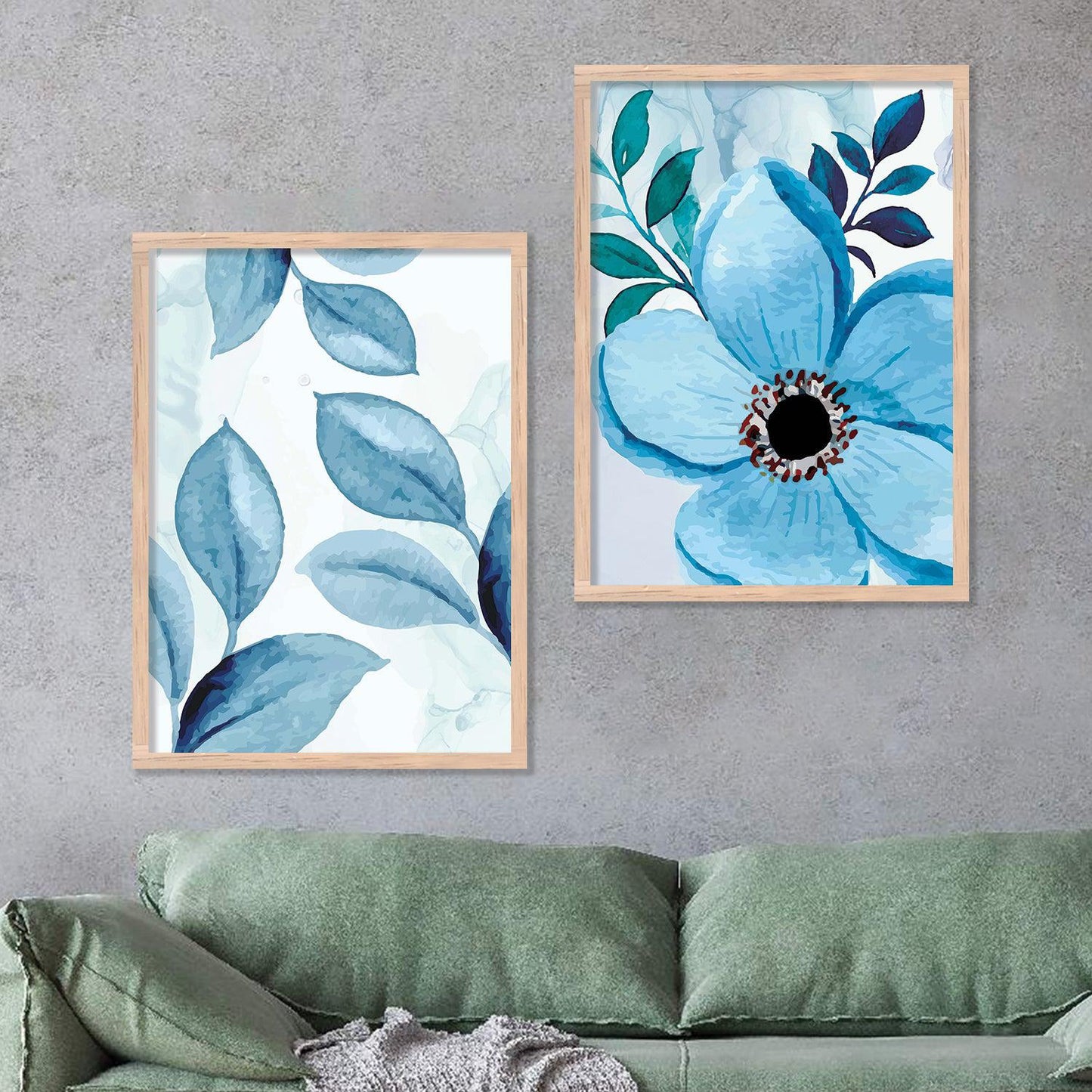 floral Theme Wall Posters Set - Nature Inspired Modern Art Framed Prints for Wall Decor-Kotart