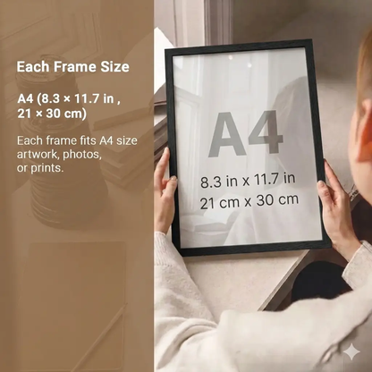 Aesthetic Photo Frame for Wall Decoration | Wooden Frames for Bedroom Living Room | Certificate Frame | Photo Frame for Certificate A4 Size Set of 8