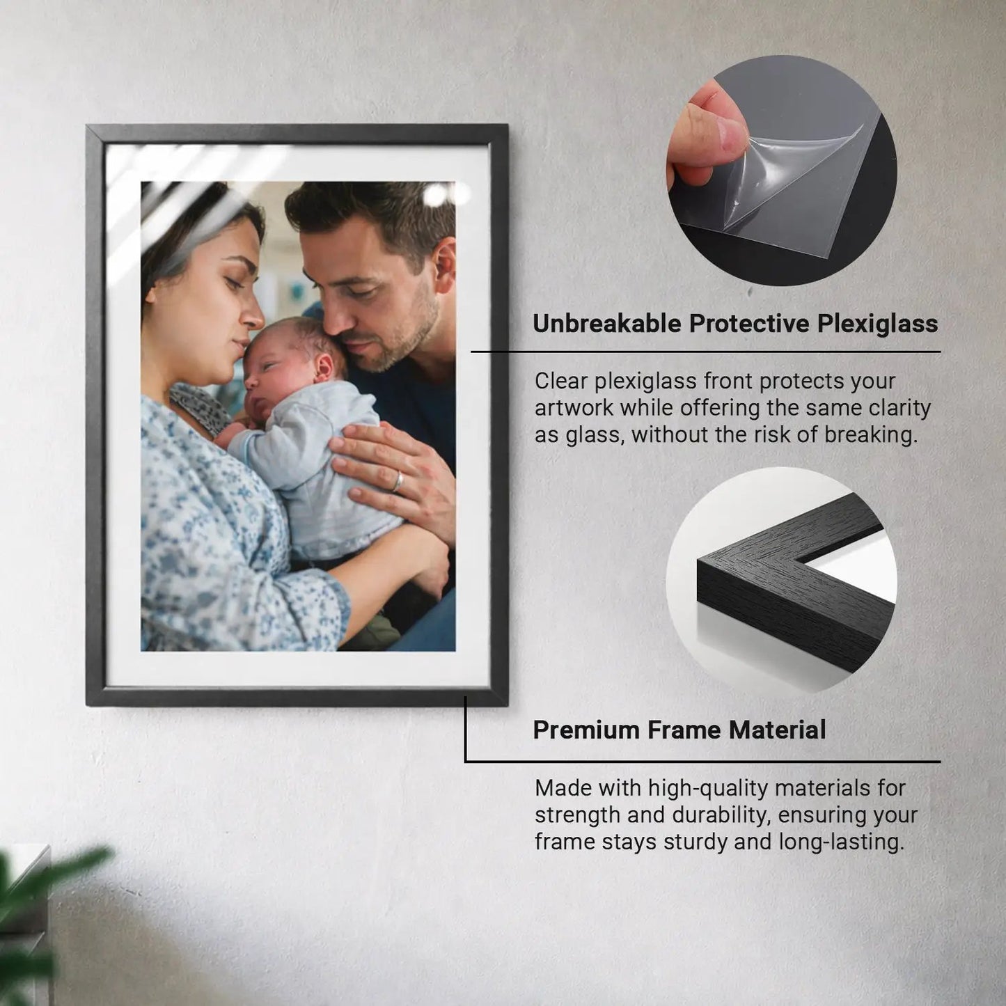 Photo Frame for Wall Decor | Wooden Frame for Living Room Office | Certificate Frame A4 Size | Aesthetic Home Decor Bedroom Frame Set of 4
