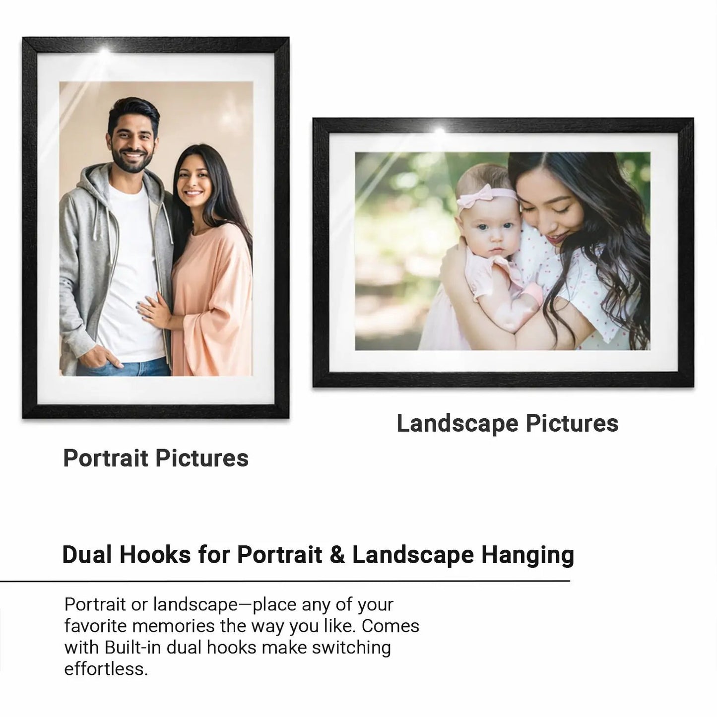 Photo Frame For Wall Decor | Collage Picture Frames For Wall Decor | Aesthetic Rectangular Photo Frames For Home Decor Office Livingroom Bedroom | Set of 8
