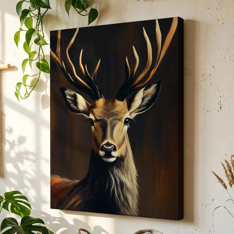 Deer in Forest Canvas Print - Large Canvas Art Print for Living Room Bedroom Wall Decor