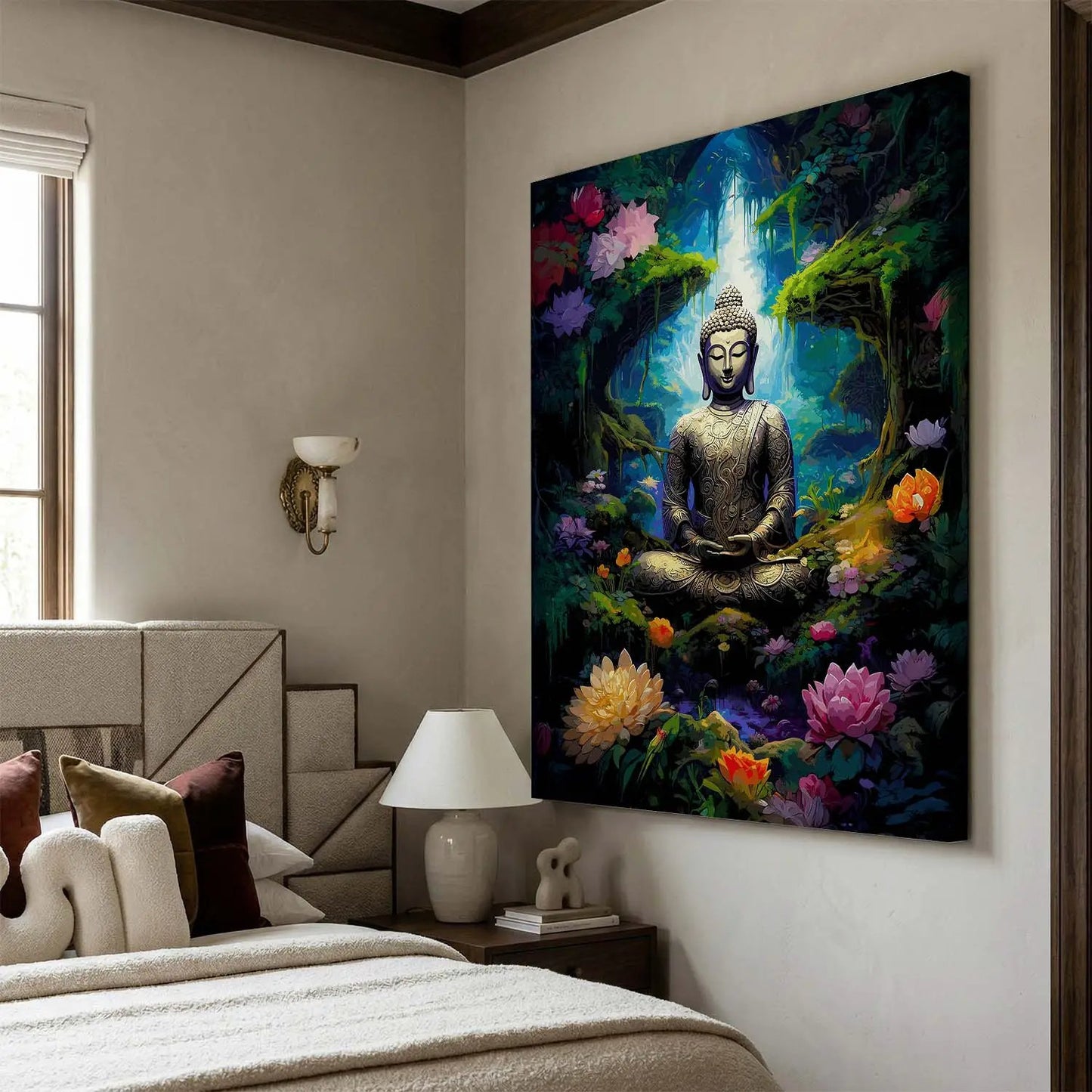 Peaceful Ponderings: Canvas Buddha