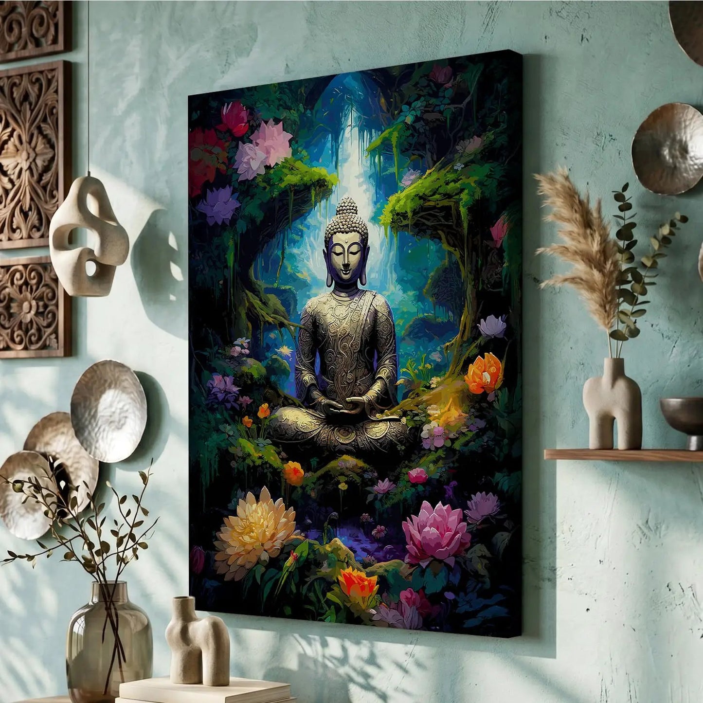 Peaceful Ponderings: Canvas Buddha