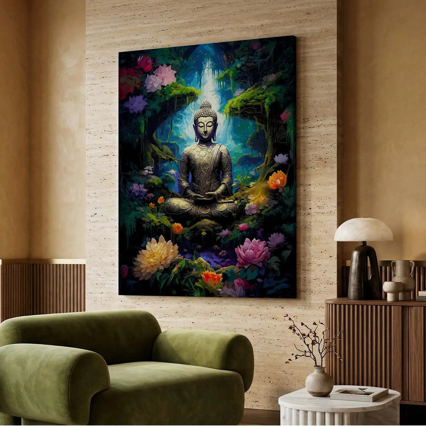Peaceful Ponderings: Canvas Buddha