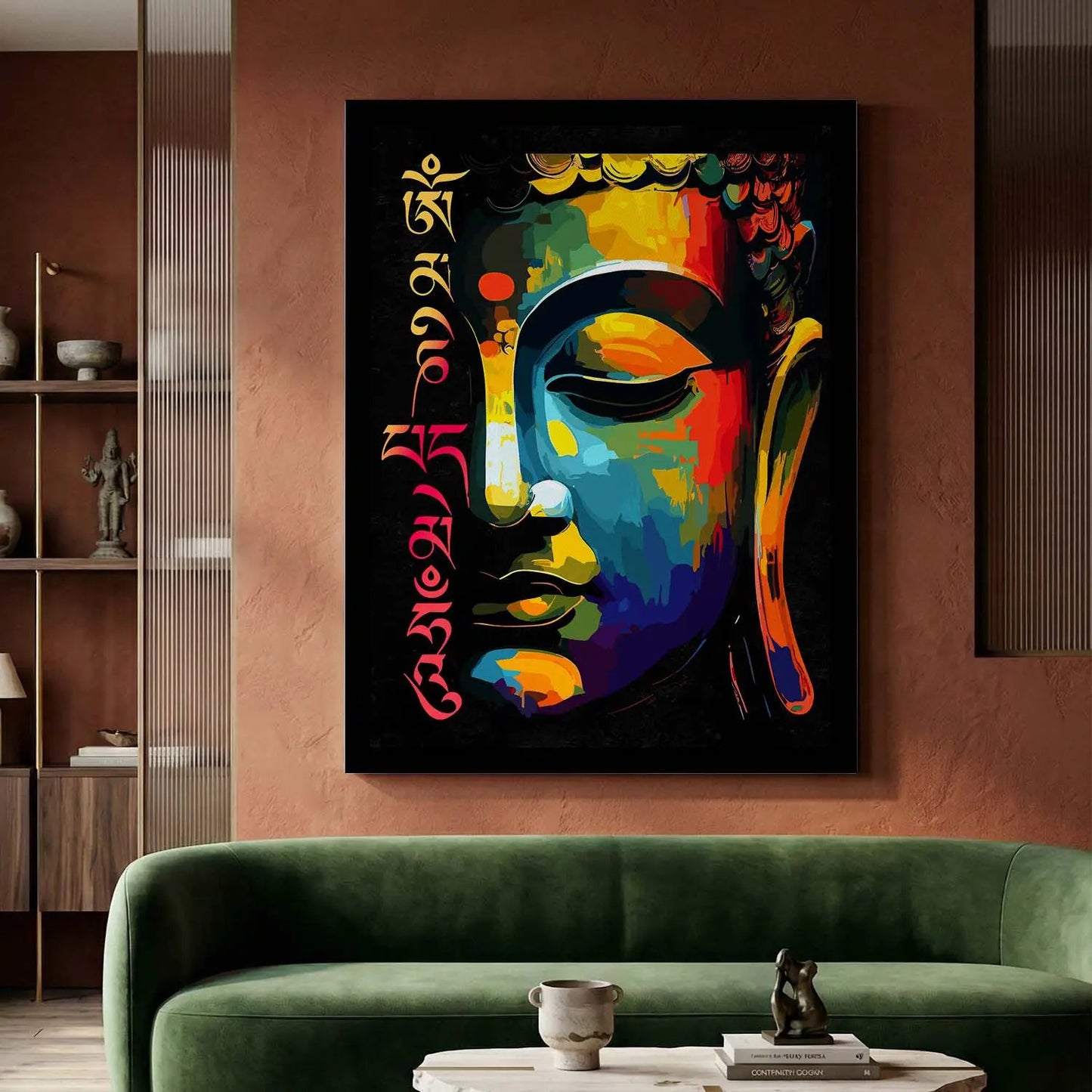 Zen Masterpiece : Colorful Buddha Canvas Print