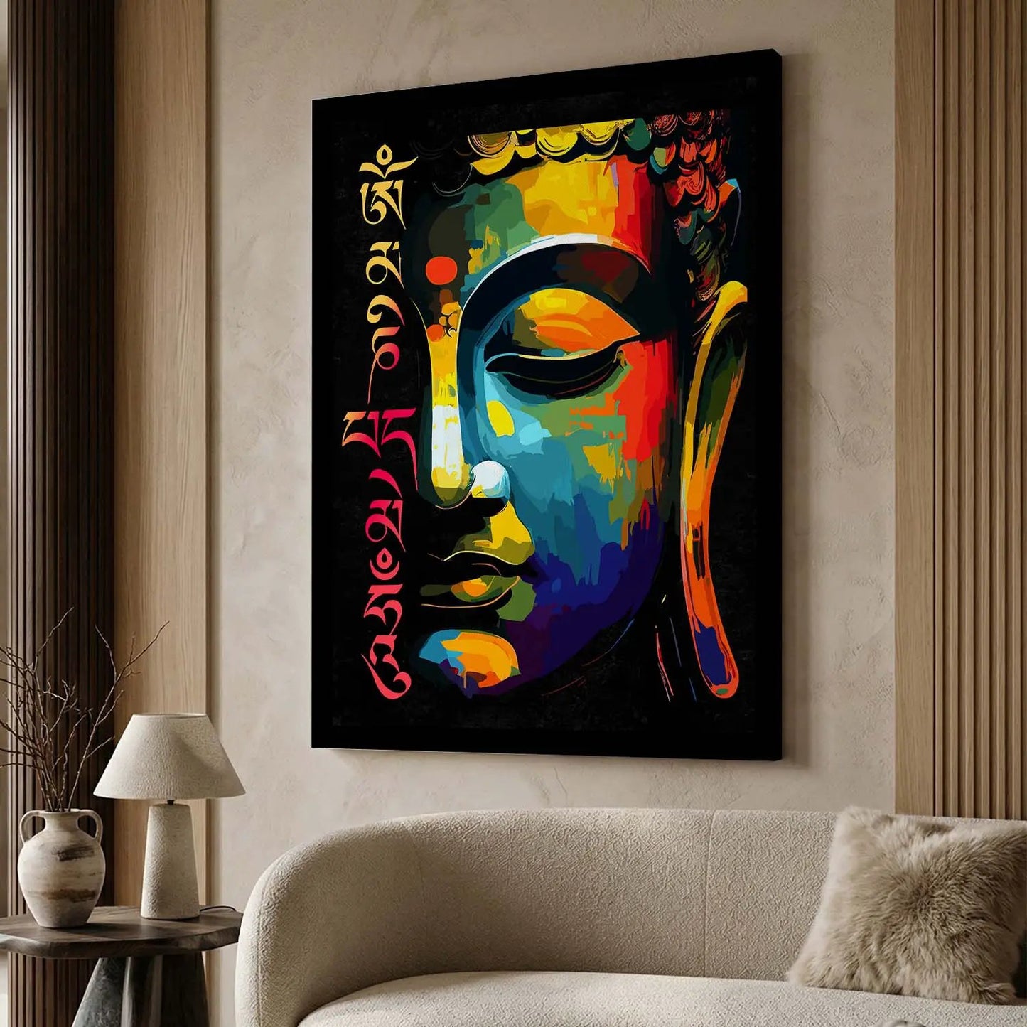 Zen Masterpiece : Colorful Buddha Canvas Print