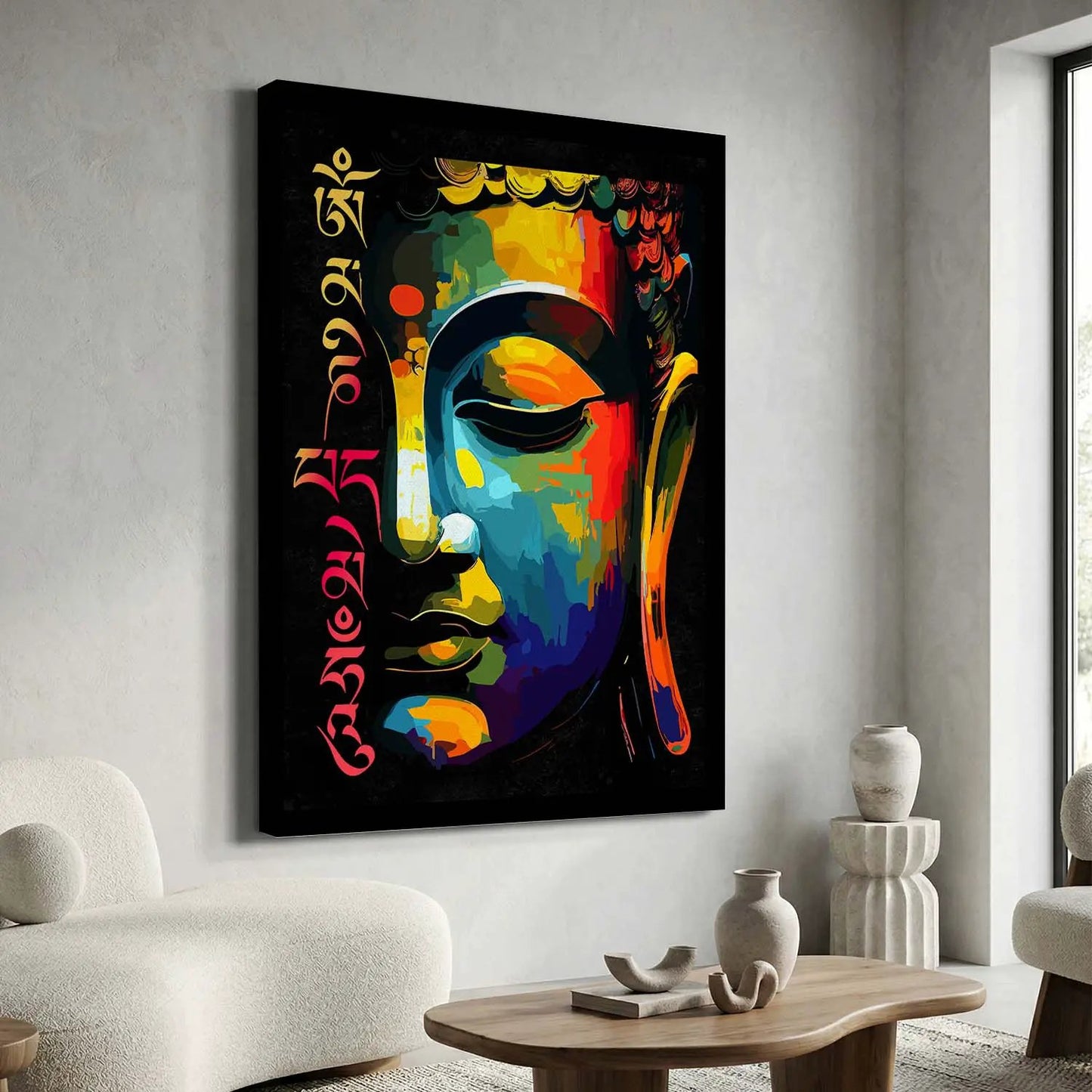 Zen Masterpiece : Colorful Buddha Canvas Print
