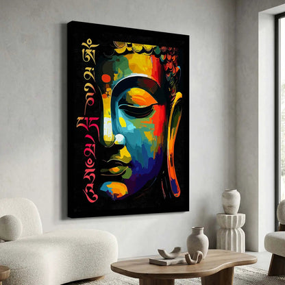 Zen Masterpiece : Colorful Buddha Canvas Print