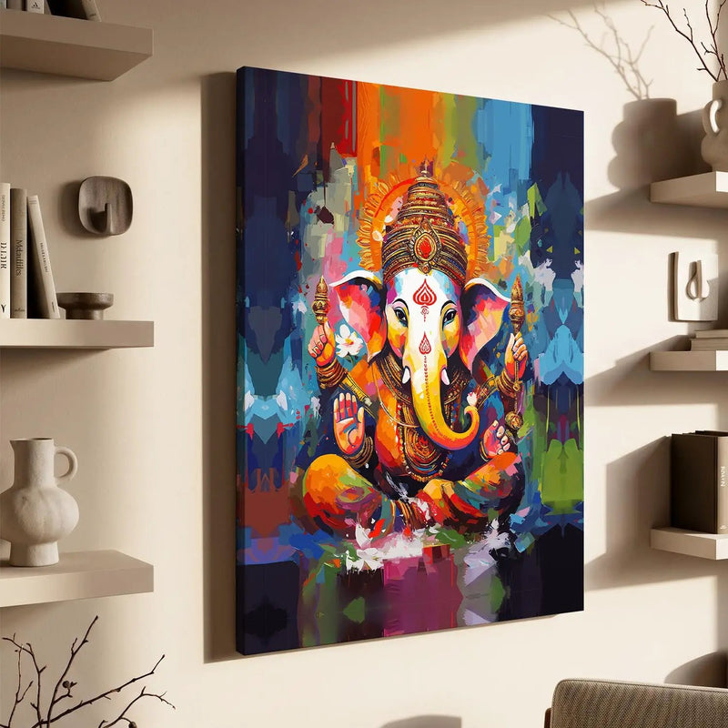 Shri Ganesha Canvas Art Print Prints for Home and Office Wall Decor