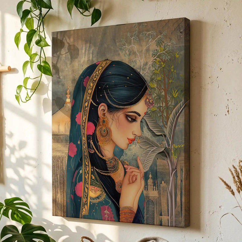 Traditional Indian Rajasthani Woman Art Canvas Print