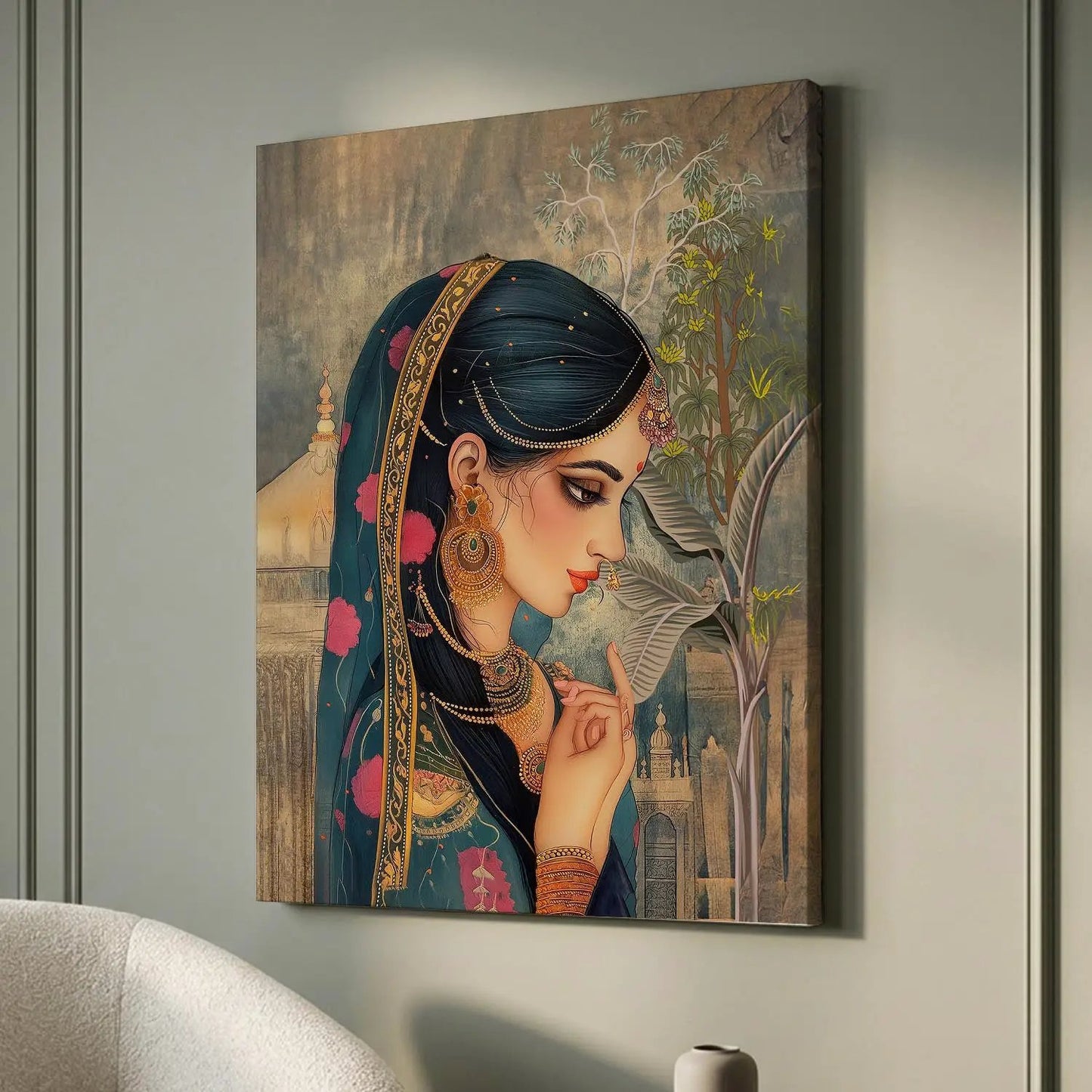 Traditional Indian Rajasthani Woman Art Canvas Print