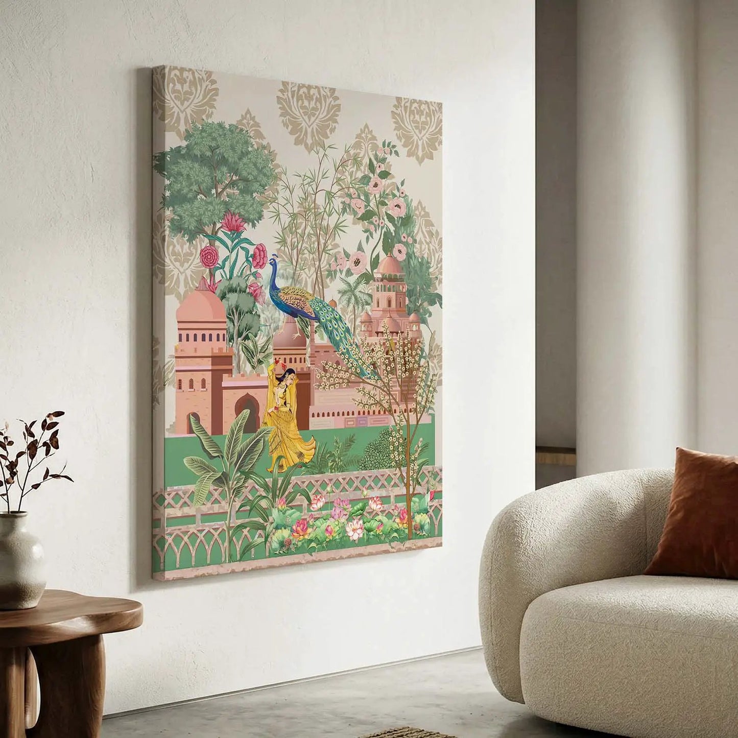 Traditional Indian Pichwai Art Canvas Print for Home Living Room Hotel Wall Decor