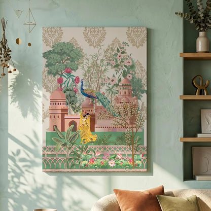 Traditional Indian Pichwai Art Canvas Print for Home Living Room Hotel Wall Decor