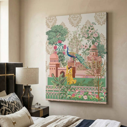 Traditional Indian Pichwai Art Canvas Print for Home Living Room Hotel Wall Decor
