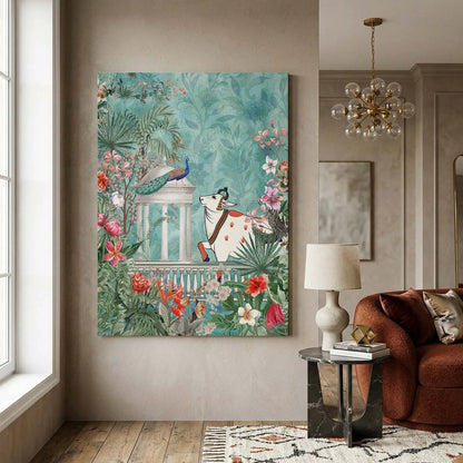Traditional Indian Pichwai Art Canvas Print for Living Room Hotel & Home Wall Decoration