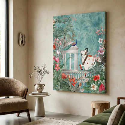 Traditional Indian Pichwai Art Canvas Print for Living Room Hotel & Home Wall Decoration