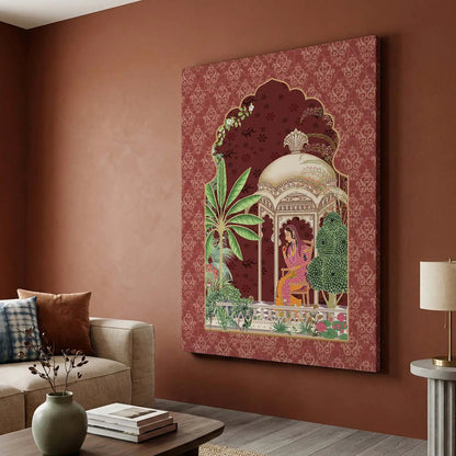Traditional Indian Pichwai Art Canvas Print for Living Room Hotel & Home Wall Decoration