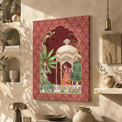 Traditional Indian Pichwai Art Canvas Print for Living Room Hotel & Home Wall Decoration