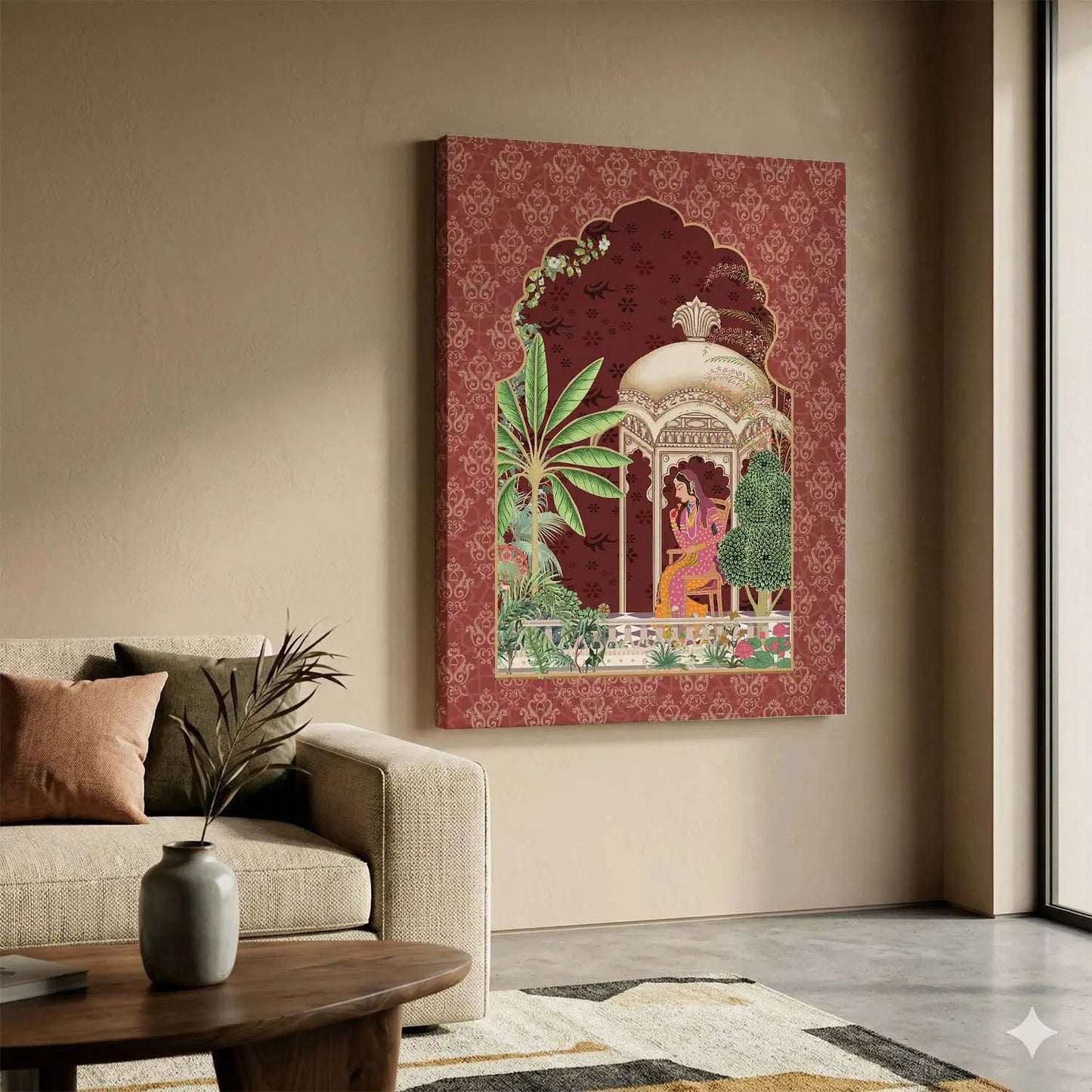 Traditional Indian Pichwai Art Canvas Print for Living Room Hotel & Home Wall Decoration