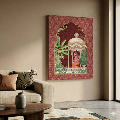 Traditional Indian Pichwai Art Canvas Print for Living Room Hotel & Home Wall Decoration