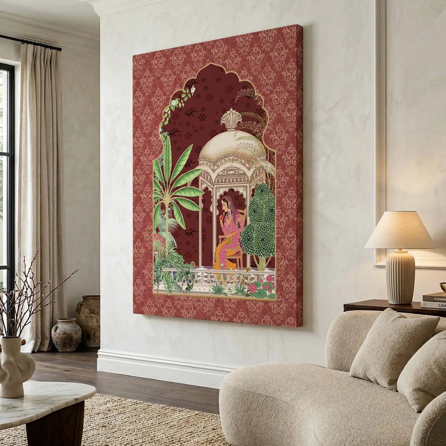 Traditional Indian Pichwai Art Canvas Print for Living Room Hotel & Home Wall Decoration