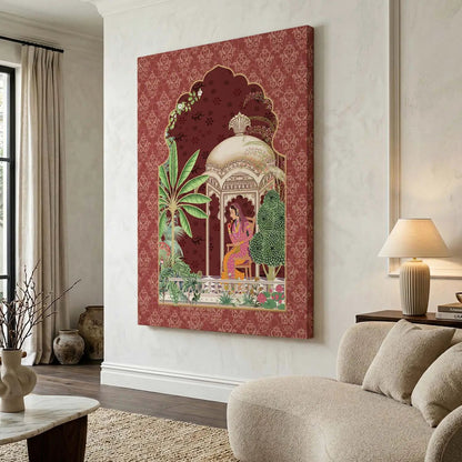 Traditional Indian Pichwai Art Canvas Print for Living Room Hotel & Home Wall Decoration