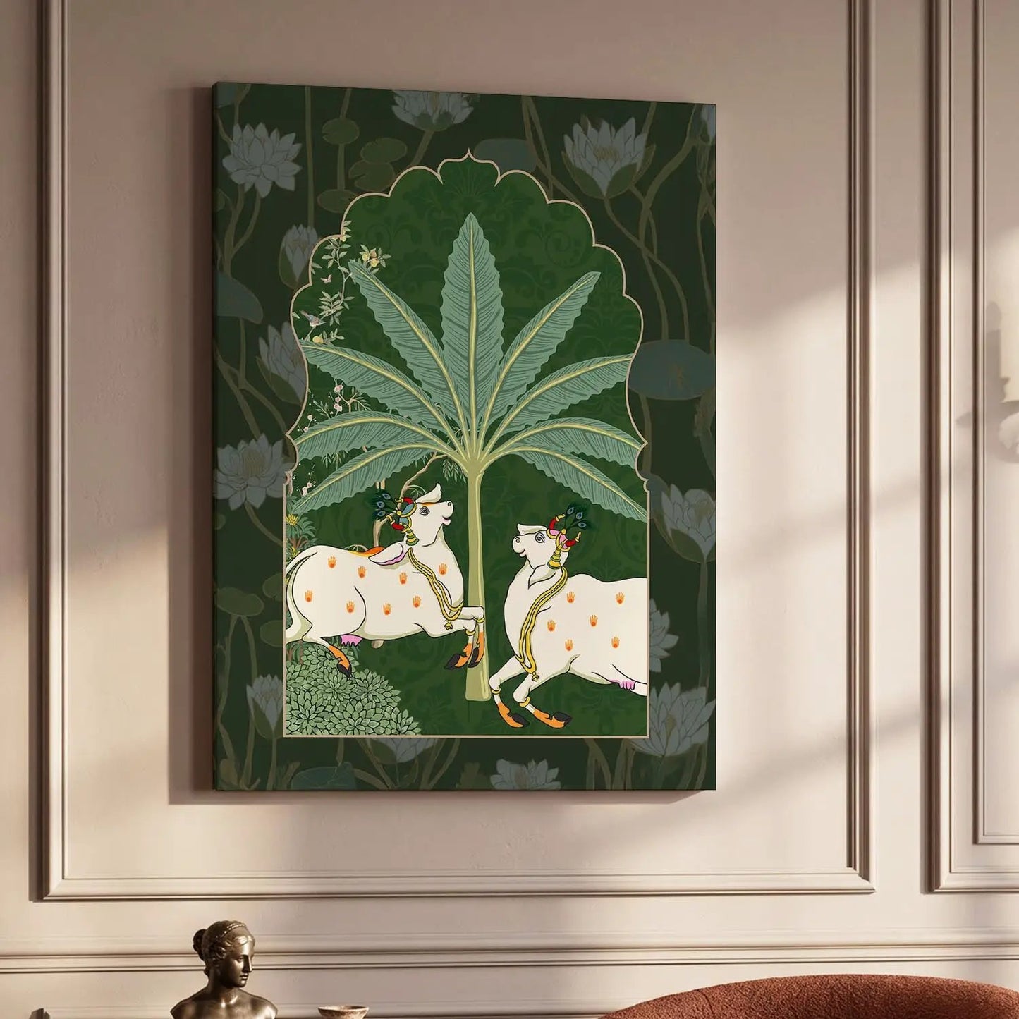 Traditional Indian Pichwai Art Canvas Print for Living Room Hotel & Home Wall Decoration