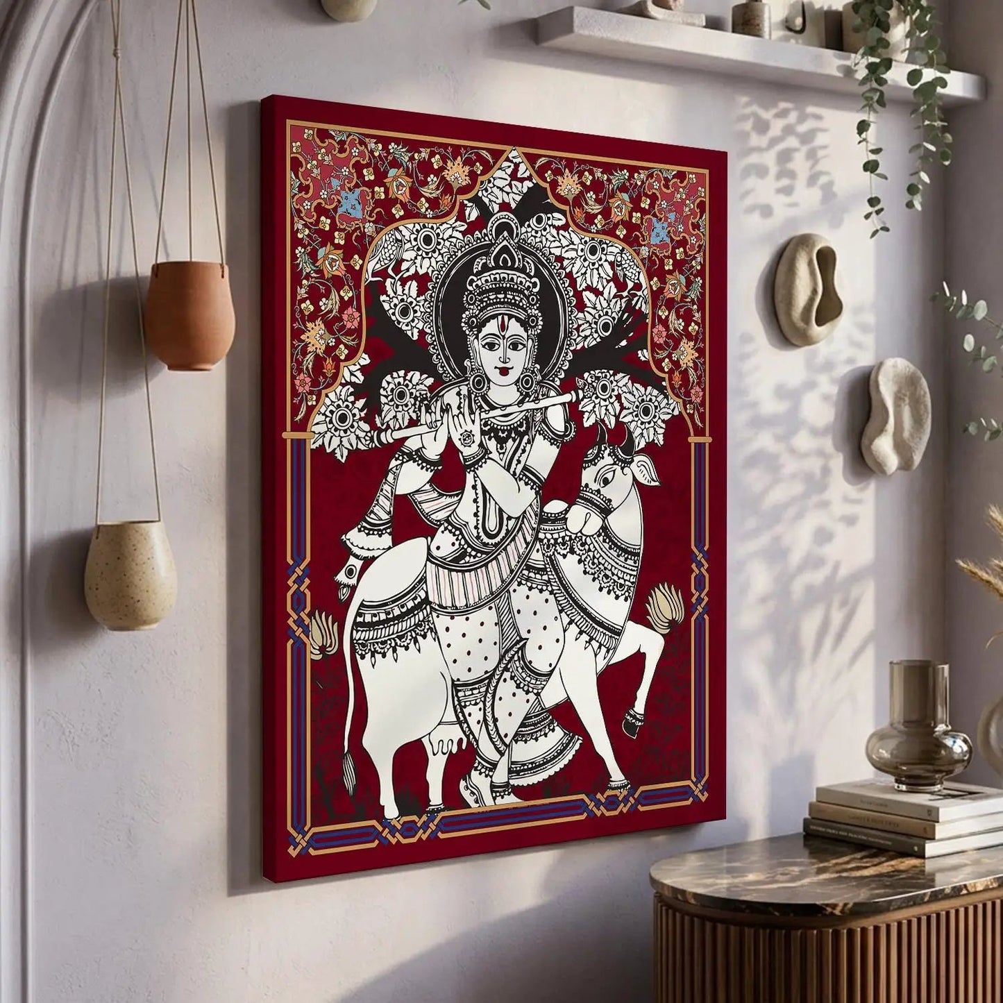 Kalamkari Wall Art For Home Decor Canvas Painting Wall Decor