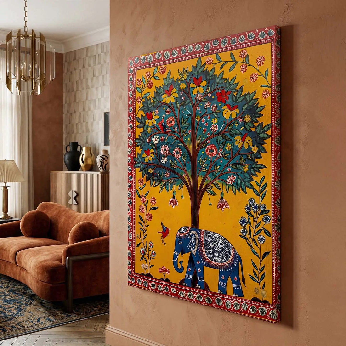 Kalamkari Wall Art For Home Decor Canvas Painting Wall Decor