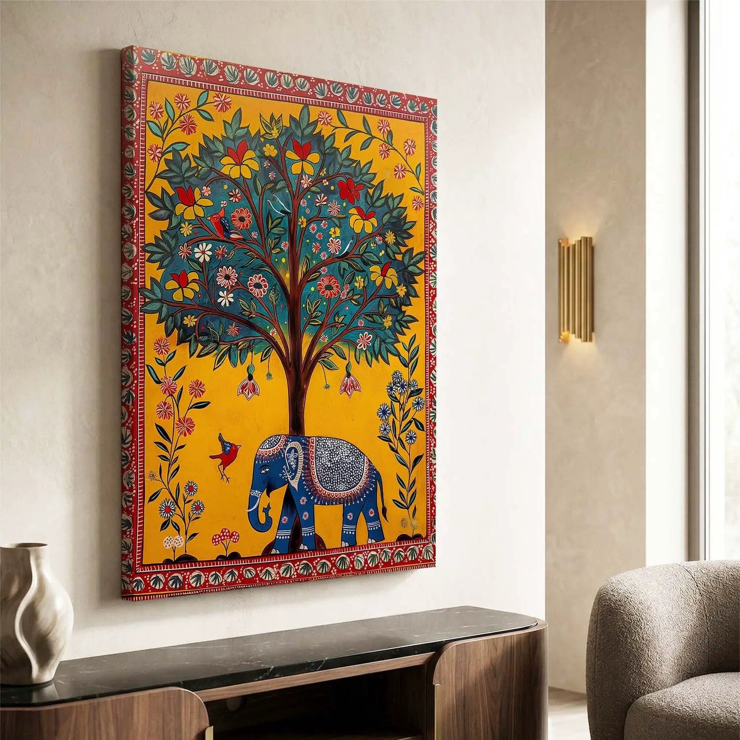Kalamkari Wall Art For Home Decor Canvas Painting Wall Decor