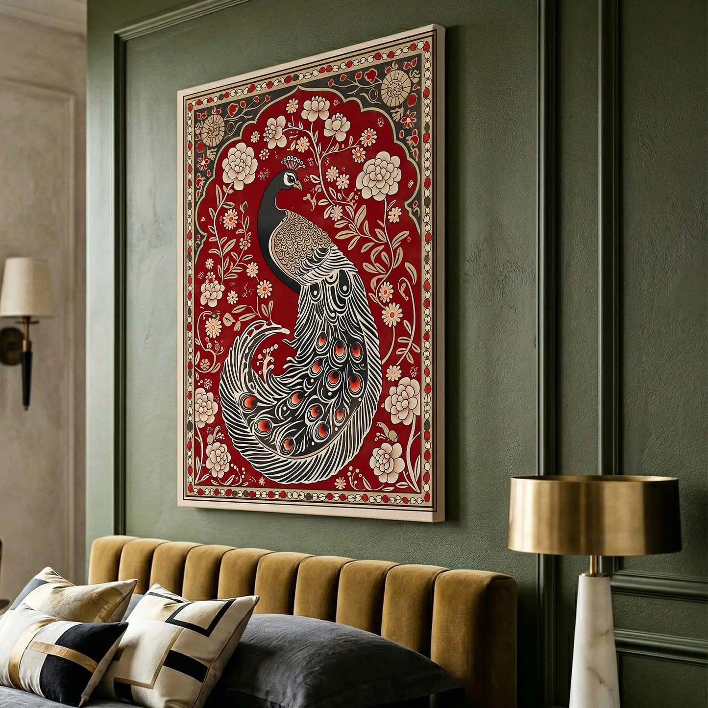 Kalamkari Wall Art For Home Decor Canvas Painting Wall Decor