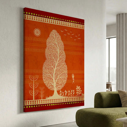 Warli Wall Art For Home Décor Canvas Painting Wall Décor